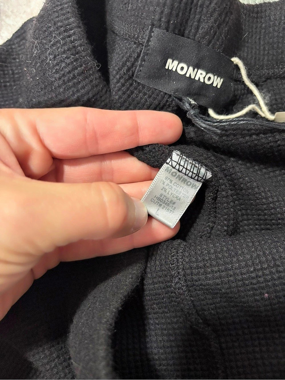 Monrow Waffle Knit joggers in Black Size Small NWT - Picture 8 of 8